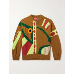 Sealife Jacquard-Knit Cashmere Zip-Up Sweater
