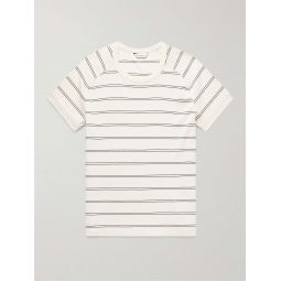 Refined Striped Ribbed Cotton-Blend T-Shirt