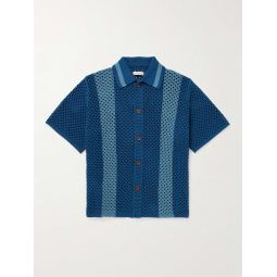 Fabbe Striped Cotton-Crochet Shirt