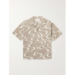 Camp-Collar Printed Organic Cotton Shirt