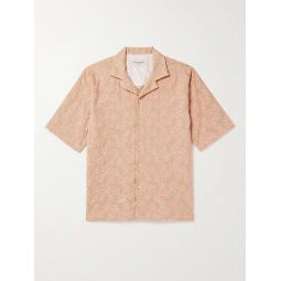 Eren Camp-Collar Embroidered Cotton Shirt