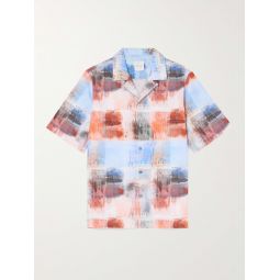 Convertible-Collar Printed Lyocell Shirt