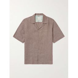 Convertible-Collar Linen Shirt
