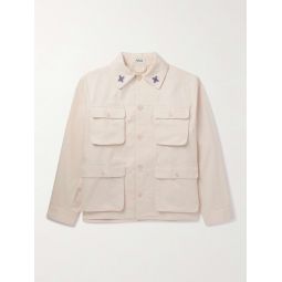 Qurs Embroidered Cotton-Twill Overshirt