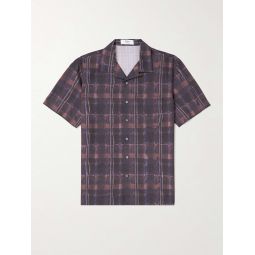 Irving Camp-Collar Printed Linen Shirt