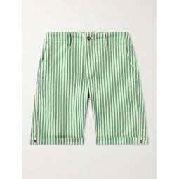 Striped Straight-Leg Cotton Bermuda Shorts