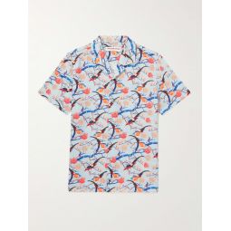 Hibbert Camp-Collar Printed Voile Shirt