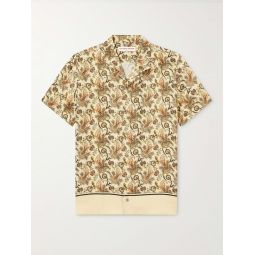 Hibbert Camp-Collar Paisley-Print Linen-Blend Shirt