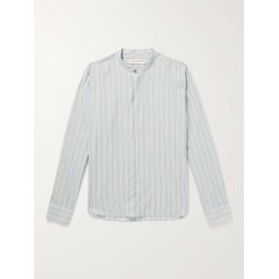 Dekker Grandad-Collar Striped Cotton Shirt