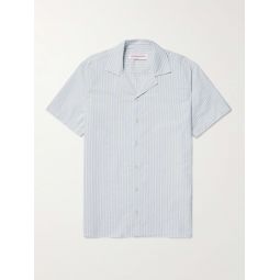 Travis Camp-Collar Striped Cotton Shirt