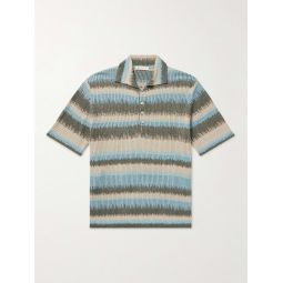 Striped Linen and Cotton-Blend Polo Shirt