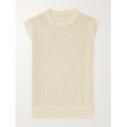 Crochet-Knit Cotton Sweater Vest