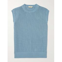 Crochet-Knit Cotton Sweater Vest