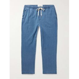 Tapered Linen and Cotton-Blend Drawstring Trousers