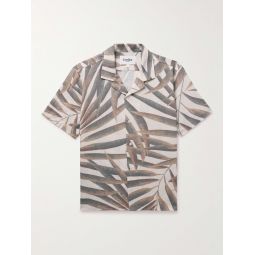 Camp-Collar Printed Linen and Cotton-Blend Shirt