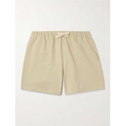 Magic Straight-Leg Cotton-Blend Seersucker Drawstring Shorts
