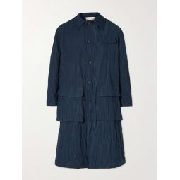 Crinkled Cotton-Twill Coat