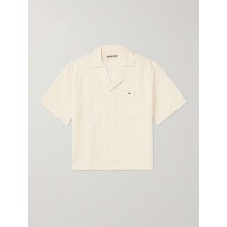 Camp-Collar Cotton and Linen-Blend Shirt