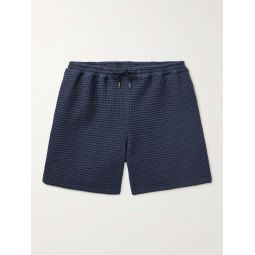 Volta Straight-Leg Waffle-Knit Cotton Drawstring Shorts