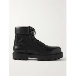 Show Logo-Debossed Leather Ankle Boots