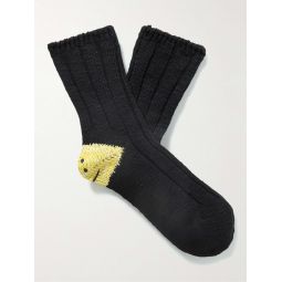 Intarsia Cotton-Blend Socks