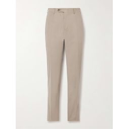 Slim-Fit Brushed Cotton-Blend Twill Suit Trousers