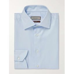 Slim-Fit Cutaway-Collar Impeccabile Cotton-Twill Shirt