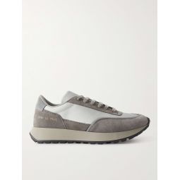 Track Technical Leather-Trimmed Suede and Shell Sneakers