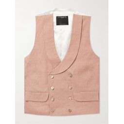Sidmouth Slim-Fit Shawl-Collar Double-Breasted Linen Waistcoat