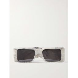 Milano Square-Frame Marbled Acetate Sunglasses