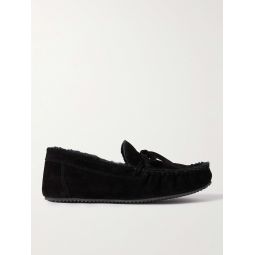 Shearling-Lined Suede Slippers