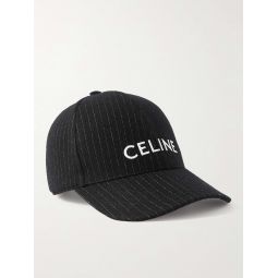 Logo-Embroidered Pinstriped Wool Hat