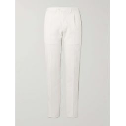 Straight-Leg Pleated Lyocell-Blend Trousers