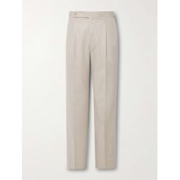Tapered Pleated Wool Trousers