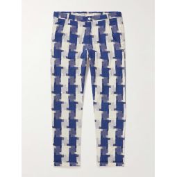 Carbo Straight-Leg Textured-Cotton Trousers