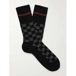 Logo-Jacquard Cotton-Blend Socks