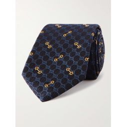 7cm Logo-Embroidered Silk-Jacquard Tie