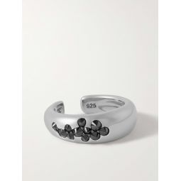 Molecule Rhodium-Plated Recycled Silver Cubic Zirconia Ear Cuff