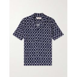 Howell Camp-Collar Cotton-Blend Terry-Jacquard Shirt