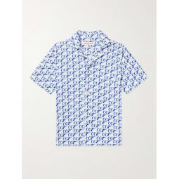 + 007 Howell Camp-Collar Printed Cotton-Terry Shirt