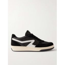 Retro Court Suede-Trimmed Leather Sneakers