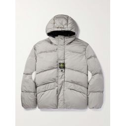 Reversible Quilted ECONYL Nylon Metal Hooded Down Jacket