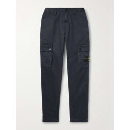 Slim-Fit Tapered Logo-Appliqued Cotton-Blend Cargo Trousers