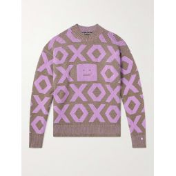 Kozu Wool and Cotton-Blend Jacquard Sweater