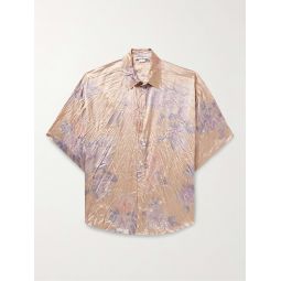 Setar Oversized Floral-Print Crinkled-Satin Shirt