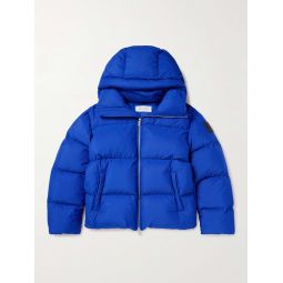 Logo-Appliqued Quilted Shell Hooded Down Jacket