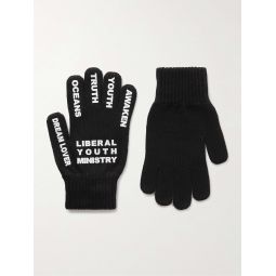 Logo-Appliqued Stretch-Knit Gloves
