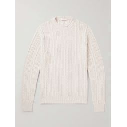 Cable-Knit Cashmere and Silk-Blend Mock-Neck Sweater