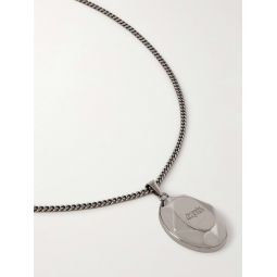 Antiqued Silver-Tone Pendant Necklace