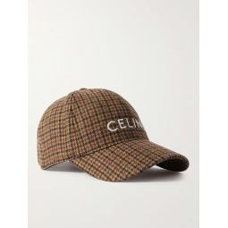 Logo-Embroidered Prince of Wales Checked Wool Baseball Cap